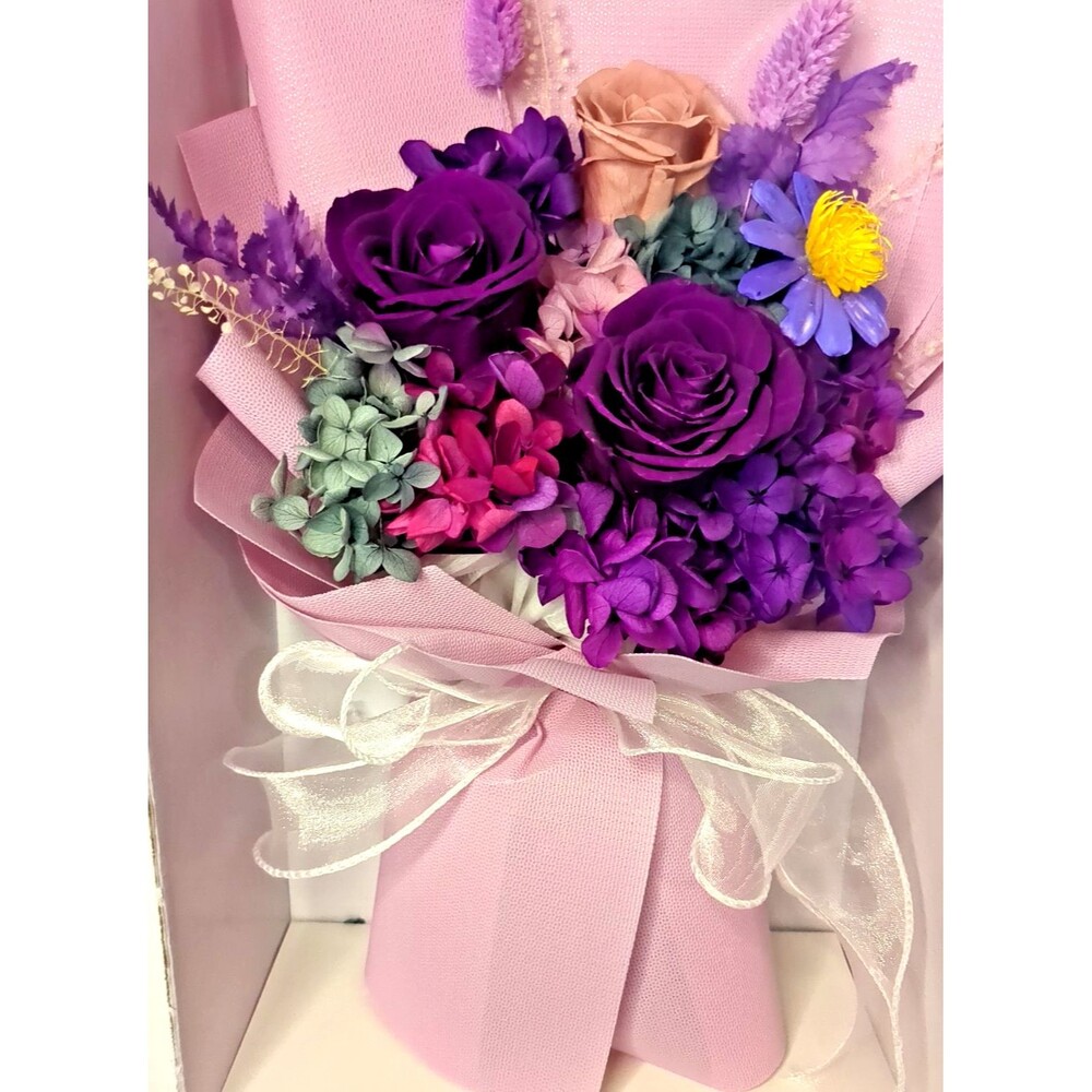 Lovenfold Flowers Preserved Flowers Bouquets, Purple Rose Bouquets